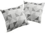 Dekokissen WIRTH "Berlare" Gr. 1, grau (grau, kreise), B:40cm L:40cm, Baumwolle, Polyester, Dekokissen_Sitzkissen_Kissenhüllen, Kissenhülle ohne Füllung, 2 Stück