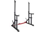 tectake® Squat Rack, multifunktional, Höhe und Breite verstellbar, bodenschonende Kunststoffkappen, inklusive 2 Aufnahmen für Hantelscheiben