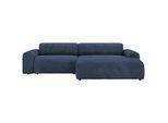 home24 Ecksofa , Dunkelblau , Textil , Füllung: Schaumstoffflocken , Ottomane rechts, L-Form , 292x178 cm , Rücken echt , Wohnzimmer, Sofas & Couches, Wohnlandschaften, Ecksofas