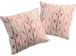 Dekokissen ADAM "Kissenhülle Wave", rosa (rosa, rot, bedruckt), B:40cm L:40cm, Baumwolle, Leinen, Dekokissen_Sitzkissen_Kissenhüllen, aus Bio-Baumwolle, Kissenhülle ohne Füllung, 1 Stück