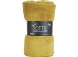 Wohndecke DONE. "Softie", gold (goldfarben), B:150cm L:200cm, Polyester, Wohndecken, Wohndecke, Extra weiche Wohndecke aus softigem Teddy-Stoff, Kuscheldecke