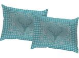 Dekokissen WIRTH "Stuben" Gr. 1, blau (blau, gemustert), B:40cm L:40cm, Baumwolle, Polyester, Dekokissen_Sitzkissen_Kissenhüllen, Kissenhülle ohne Füllung, 2 Stück