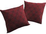 Dekokissen ADAM "Feathers", rot (dunkelrot, rot, bedruckt), B:40cm L:40cm, Baumwolle, Dekokissen_Sitzkissen_Kissenhüllen, GOTS zertifiziert, Kissenhülle ohne Füllung, 1 Stück