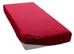 Spannbettlaken ELEGANTE "Uni Zwirn-Jersey", rot (rubin), 1 Stk., Mako-Jersey, 100x190-200 28cm, Mako-Jersey, Obermaterial: 97% Baumwolle, 3% Elasthan, Bettlaken, Spannbettlaken, aus hochwertigem Garn