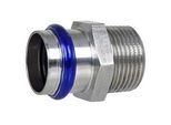 Press-Übergang 22 mm - 3/4 Zoll AG - für Edelstahlrohre - DVGW-zertifiziert - für V-Kontur