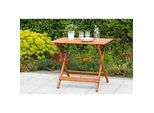 Gardenson Gartenklapptisch , Naturfarben , Holz , Eukalyptusholz , massiv , rechteckig , eckig, X-Form , 90x72x60 cm , FSC Mix , klappbar, platzsparend , Holzmöbel, Holztische, Klapptische Holz