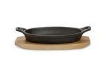 Echtwerk Servierpfanne , Braun, Schwarz , Holz, Metall , Birke , 0,25 l , oval , 18x3x12 cm , backofengeeignet, kratzfest , Kochgeschirr, Pfannen, Bratpfannen