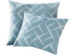 Dekokissen WECKBRODT "Jasper" Gr. 2, blau (petrol, gemustert), B:48cm L:48cm, Polyester, Dekokissen_Sitzkissen_Kissenhüllen, Kissenhülle, Jacquard, strukturierte Oberfläche,3D Effekt,ohne Füllung