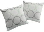 Dekokissen WIRTH "Zirbello" Gr. 2, grün (mint, kreise), B:50cm L:50cm, Baumwolle, Polyester, Dekokissen_Sitzkissen_Kissenhüllen, Kissenhülle ohne Füllung, 2 Stück