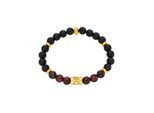 Armband JOOP "2034754", bunt (gelbgoldfarben, schwarz, braun, schwarz, braun), Armbänder, Herren, 18cm, Edelstahl, Edelstahlarmband, mit Tigerauge