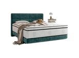 Esposa Boxspringbett , Türkis , Textil , H3 , 7-Zonen , Höhe ca. 34 cm , 140x200 cm , Federkernmatratze, Stoffauswahl, Topper durchgehend, Matratze durchgehend , Schlafzimmer, Betten, Boxspringbetten