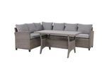 Ondega Loungegarnitur , Grau , Metall, Kunststoff, Textil , 3-teilig , 220 cm , UV-beständig , Gartenmöbel, Loungemöbel, Loungegarnituren
