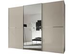 Schwebetürenschrank STAUD "Sinfonie Plus, edles Design in hochwertiger Qualität, Made in Germany", beige (sandglas), B:280cm H:222cm T:68cm, Holzwerkstoff, Schränke, Schwebetürenschrank, Mit kombinierter Glas-Spiegel-Front, viele Varianten