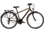 Trekkingrad KROSS "KROSS Trekkingrad Trans 1.0 28" khaki" Gr. 43, braun (braun, schwarz), Fahrräder, Damen, 43cm, 28 Zoll (71,12cm) hinten: 28 Zoll (71,12cm)