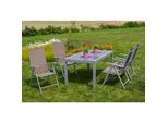 Merxx Tischgruppe Amalfi, 5-tlg taupe, Tisch 120/180 x 90 cm