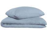 Bettwäsche OH COSY "Sally aus superweichem Musselin, 135x200cm + 80x80cm", blau (hellblau), B/L: 135cm x 200cm, Musselin, B/L: 80cm x 80cm, Musselin, Obermaterial: 100% Baumwolle, Bettwäsche, Made in Green
