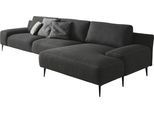 Ecksofa DESIGNWERK "Forma L-Form, zeitloses Designsofa mit aktuellem Fuß", schwarz (charcoal), B:344cm T:162cm, 100% Polyester;Struktur 98% Polyester, 2% Acryl, Sofas, Ecksofa, in hochwertiger Verarbeitung & tollem Sitzkomfort
