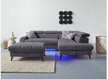 COTTA Ecksofa »Mia L-Form mit 3 Zierkissen«, wahlweise mit Bettfunktion, Bettkasten, Beleuchtung & Wireless-Charger