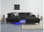 COTTA Ecksofa »Mia L-Form mit 3 Zierkissen«, wahlweise mit Bettfunktion, Bettkasten, Beleuchtung & Wireless-Charger