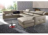 COTTA Polstergarnitur »Sammy U-Form«, (Set, Tiefe der Recamiere 169 cm), Set bestehend aus: Wohnlandschaft mit Kopfteilverstellung & Hocker