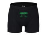 multifanshop Herren Boxer Short - Bremen - Herzschlag - Druck grün - Unterwäsche