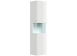Badezimmer Hochschrank 150cm Softclose Wandmontage Glaselement weiß Hgl