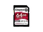 Kingston Canvas React Plus - Flash-Speicherkarte - 64 GB - Video Class V90 / UHS-II U3 / Class10 - SDXC UHS-II