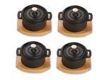 Echtwerk Kochtopfset , Schwarz , Metall , 4-teilig , 0,2 l,0,2 l , 10x5x13 cm , kratzfest , Kochgeschirr, Töpfe, Topfsets