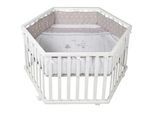 Roba Laufgitter , Weiß, Taupe , Textil, Holzwerkstoff , Schichtholz , Bär , 121x72x106 cm , höhenverstellbar , Babymöbel & Kindermöbel, Babyzimmer, Laufgitter