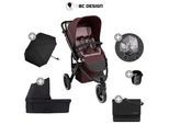 ABC Design Kinderwagenset (6Er Set) , Beere , Textil , 6-teilig , 65x122x95 cm , EN 1888 , Feststellbremse, Fußstütze abklappbar, Federung, 5-Punkte-Gurt,5-Punkt-Gurt, Gurtschoner, Schutzbügel abnehmbar , Baby on Tour, Kinderwagen, Kombikinderwagen