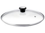 Pfannendeckel TEFAL, silber (transparent, silberfarben, schwarz), Edelstahl, Glas, Deckel, Pfannendeckel