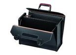 Paratleder Werkzeugtasche Rindleder ABS, schwarz, 420x185x315mm