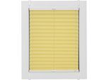 Plissee SUNLINES "One Size Style Crepe", gelb (zartgelb, weiß, weiß), B:100cm H:190cm, Obermaterial: 85% Polyester, 15% sonstige Fasern, Plissees, Zubehörfarbe weiß, zum Klemmen