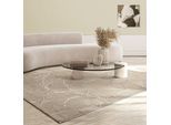 Teppich THE CARPET "Mila", beige, B:140cm H:8mm L:200cm, Polyester, Teppiche, Teppich, moderner Wohnzimmer Teppich elegant glänzender Flor