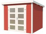 Gartenhaus LASITA MAJA "Zambezi 4", rot (schwedenrot), ohne Fußboden, ohne Dacheindeckung, Holzwerkstoff, Gartenhäuser, Gartenhaus, Blochbohlenhaus 28mm, Fundamentmass 2500x2500, Schwedenrot