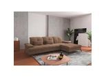 Sit & More Ecksofa , Hellbraun , Textil , Ottomane rechts, L-Form , 279x185 cm , Goldenes M, Oeko-Tex® Standard 100, Made in Europe, DGM-Klimapakt , Rücken echt, Armteil links, Armteil rechts , Wohnzimmer, Sofas & Couches, Wohnlandschaften, Ecksofas