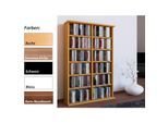 VCM Holz CD DVD Stand Regal CD Regal mit Platz für 300 CDs oder 130 DVDs oder 72-Videos Maße: H. 92 x B. 60 x T. 18 cm. Elegantes DVD Regal Blu ray Regal CD Regal - Ronul