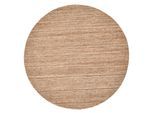 Wollteppich THEKO "Pure UNI", gelb (ocker), H:14mm Ø:100cm, Schurwolle, Teppiche, Handwebteppich, meliert, reine Wolle, handgewebt