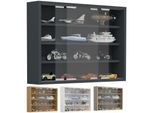 VCM Glasvitrine hängend Vitrine Glas mit ESG-Sicherheitsglas Maße: H. 40 x B. 57 x T. 10 cm Hängevitrine Glas Modern und platzsparend Glas Vitrinenschrank - Agisa M
