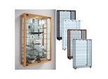 VCM Glasvitrine hängend Vitrine Glas mit ESG-Sicherheitsglas Maße ca. . H. 91 x B. 59 x T. 18 cm Hängevitrine Glas Modern und platzsparend Vitrine Glas - Vitrosa Mini Spiegel