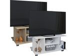 VCM TV Möbel Lowboard Fernsehregal mit Rollen Maße H. 40 x B. 80 x T. 40 cm Fernseh Möbel - Findalo