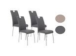 Mid.you Stuhl-Set , Grau , Metall, Textil , eckig , 43x100x64 cm , mit Griff , Esszimmer, Stühle, Polsterstühle