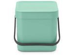 Brabantia Abfalleimer , Jadegrün , Kunststoff , 6 l , 20x18.1x24.5 cm , Badaccessoires, Abfalleimer