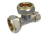 Schraubfitting-T-Stück 20 x 2,0 - 20 x 2,0 - 16 x 2,0 mm für Alu-Mehrschicht-Verbundrohr