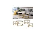 Vicco Couchtisch Montreal Weiß Gold 77 x 40 cm Wohnzimmertisch 2er-Set
