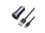 Baseus Golden Contactor Pro car charger USB + USB-C QC4.0+ PD SCP 40W (gray)