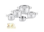 Fissler Kochtopfset Original-Profi Collection® Retro , Edelstahl , Metall , 5-teilig , 20 cm,16 cm , 1.5 L,3 L,5 L,1.5 L,1 L , Made in Germany ,