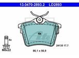 ATE Bremsensatz, Scheibenbremse Bremsensatz-Hinterachse Standard Disc / Ceramic ijzjsgltu1 Hinterachse voll 290mm 12mm für Citroën Peugeot