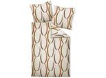 Bettwäsche JANINE "DAVOS65156 08", beige (taupe siena), B/L: 200cm x 200cm, 1 Stk., 2 Stk., Feinbiber, B/L: 80cm x 80cm & 80cm x 80cm, Feinbiber, Obermaterial: 100% Baumwolle, Bettwäsche, Bettwäsche, mit Reißverschluss