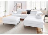 COTTA Polstergarnitur »Caluso L-Form«, (2 tlg.), Set bestehend aus: Ecksofa mit Kopfteilverstellung & Hocker